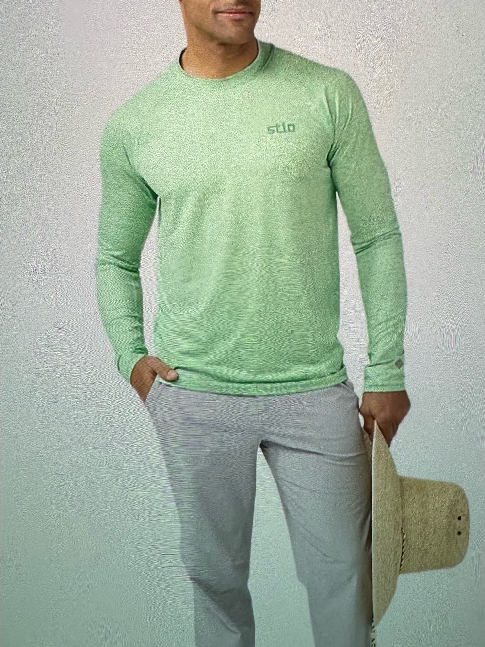Stio Men’s Hylas Crew Long-Sleeve  Picnic Clouds Medium